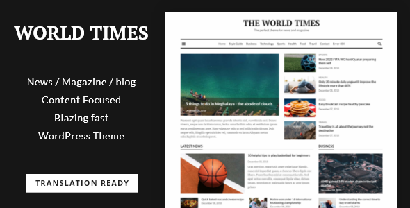 World Times - Newspaper & Magazine Style WordPress Theme Logo
